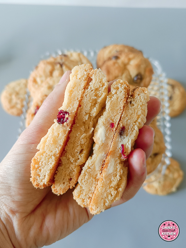 Gluten free white chocolate & cranberry cookies