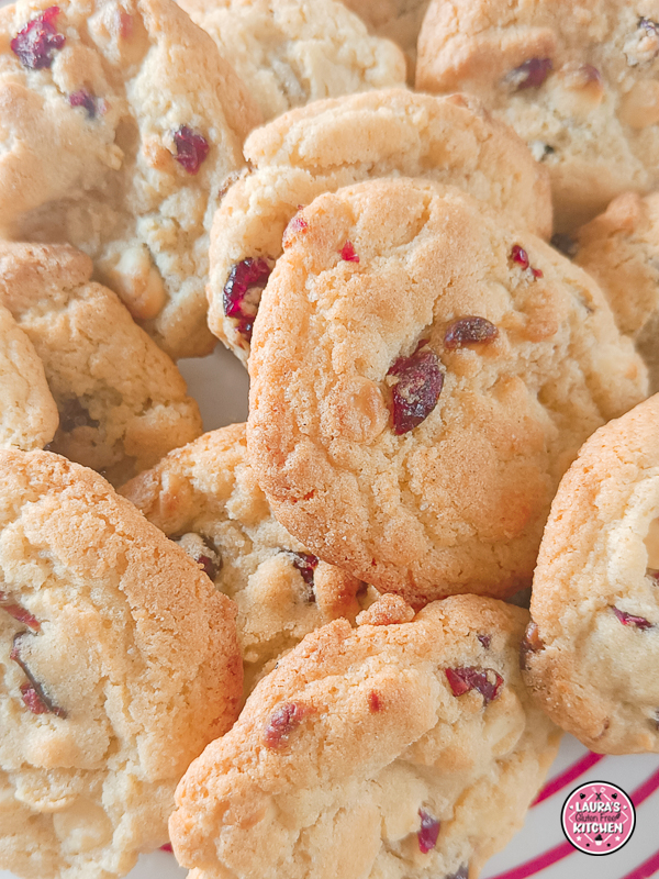 Gluten free white chocolate & cranberry cookies