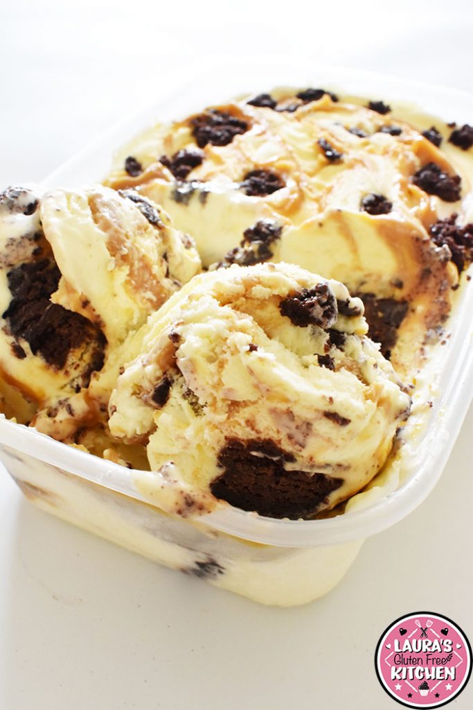 Gluten Free Salted Caramel & Brownie Ice-cream