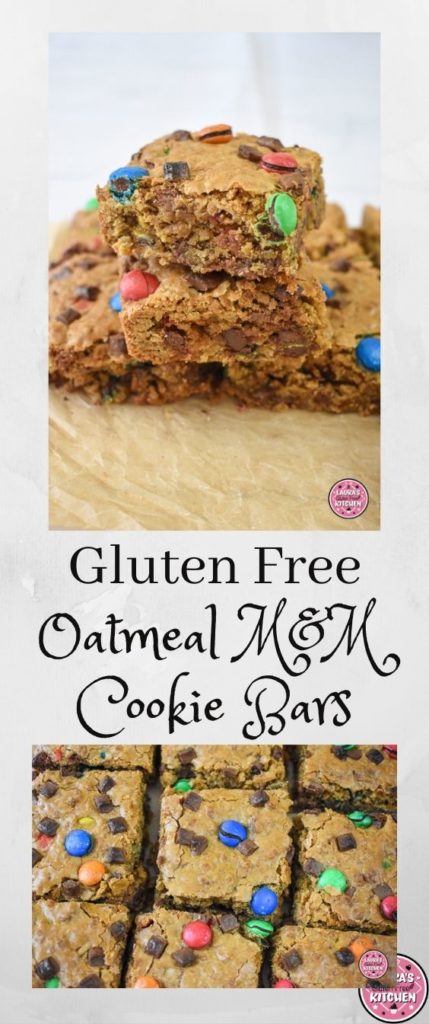 Gluten-Free Oatmeal M&M Cookie Bars