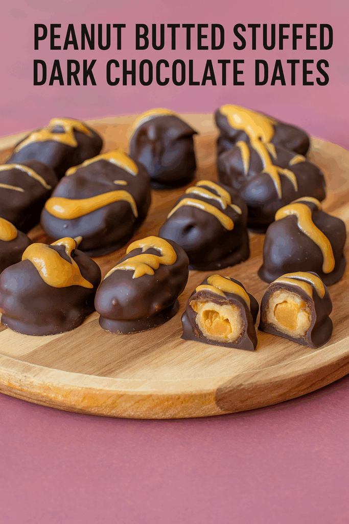 Gluten-Free Dark Chocolate & Peanut Butter Stuffed Dates