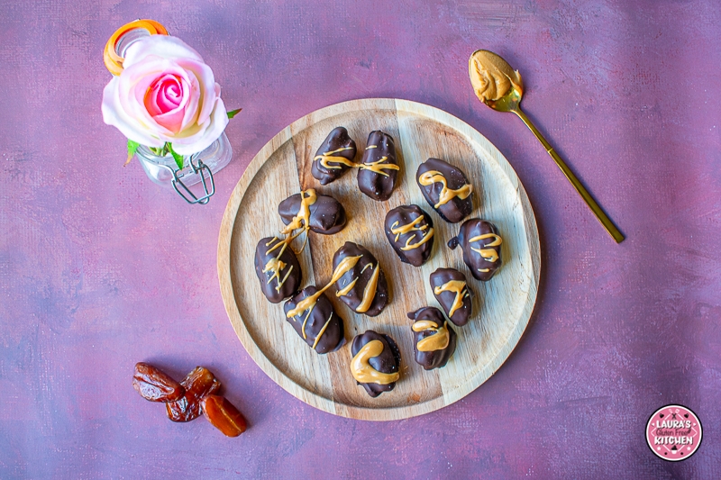 Gluten-Free Dark Chocolate & Peanut Butter Stuffed Dates