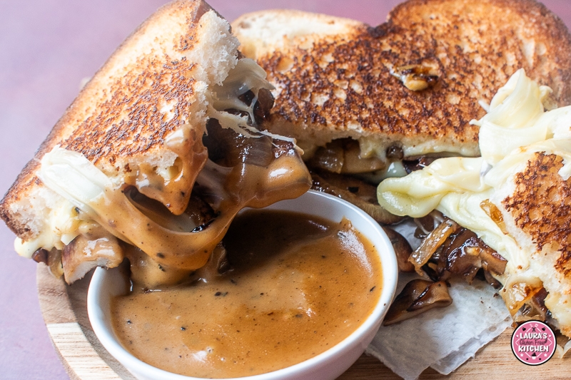 Gluten-Free Grilled Cheese with Gouda, Mushrooms, and Onions