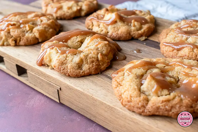 salted caramel apple cookies